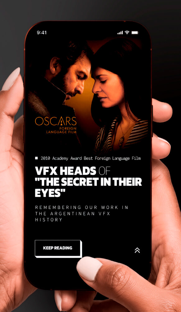 Experiencia mobile para ONER VFX